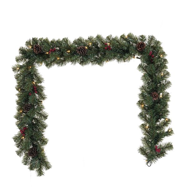 Celebrations 6 ft. L Incandescent Prelit Decorated Warm White Christmas Garland G60-120-35LC